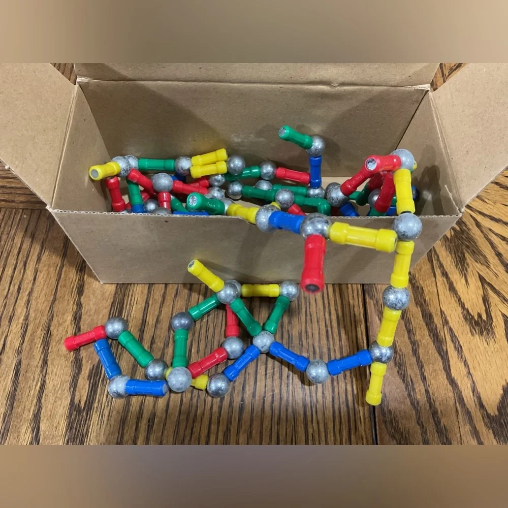 Box of magnet rod toys for building